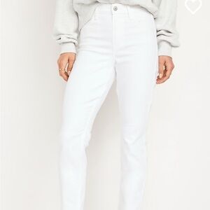 Old Navy White Straight Leg Jeans